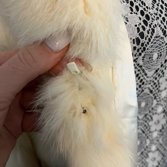 Cream white Rabbit Fur Women's Jacket - Picture 3 of 11